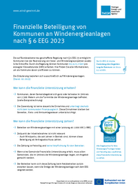 Finanzielle Beteiligung von Kommunen an Windenergieanlagen nach § 6 EEG 2023