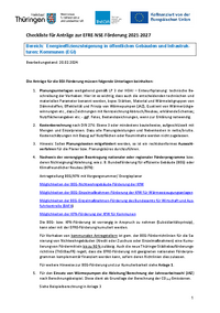 Checkliste für Anträge zur EFRE-NSE-Förderung 2021-2027 – EFRE EGI