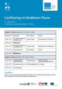 Programmflyer für Veranstaltung CarSharing im ländlichen Raum